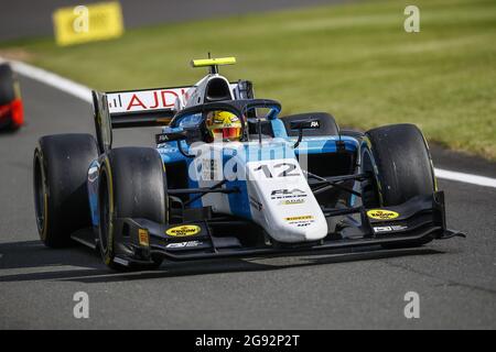 12 Zendeli Lisim (ger), MP Motorsport, Dallara F2, in azione durante il 4° round del Campionato FIA Formula 2 2021 dal 16 al 18 luglio 2021 sul circuito di Silverstone, a Silverstone, Regno Unito - Foto Xavi Bonilla/DPPI Foto Stock
