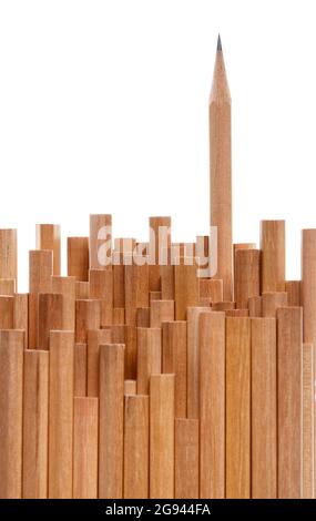 Gruppo di matite con una affilata Foto Stock