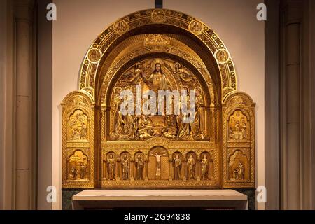 Altare sacro cuore nella chiesa abbaziale dell'abbazia benedettina Gerleve a Billerbeck, regione di Muensterland, Nord Reno-Westfalia, Germania. Herz-Jes Foto Stock