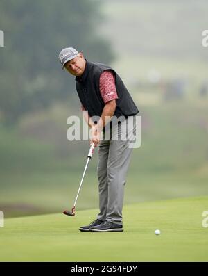 Il 5° giorno del Senior Open, presso il Sunningdale Old Course, Berkshire. Data immagine: Sabato 24 luglio 2021. Foto Stock