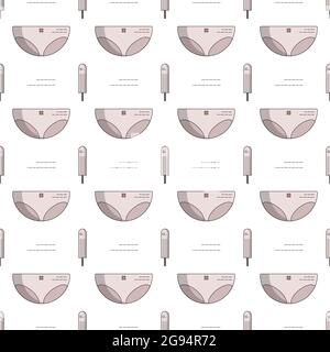 Modello piatto senza cuciture Vector di articoli per l'igiene femminile per le mestruazioni. Illustrazione Vettoriale
