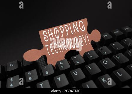 Didascalia concettuale Shopping Technology. Panoramica aziendale innovazioni avanzate nel trading e nell'automazione dei processi in connessione con gli amici online Foto Stock