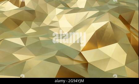 Plesso astratto forme geometriche dorate texture e sfondo., modello 3d e illustrazione. Foto Stock