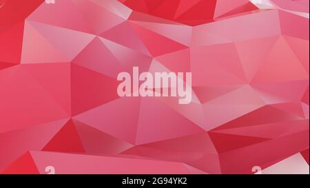 Texture e sfondo di forme geometriche astratte in rosso plesso, modello 3d e illustrazione. Foto Stock