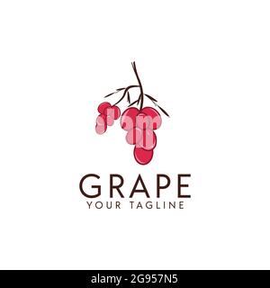 Logo Creative Uves icona modello di design, Grapes Vector icona logo isolato Illustrazione Vettoriale