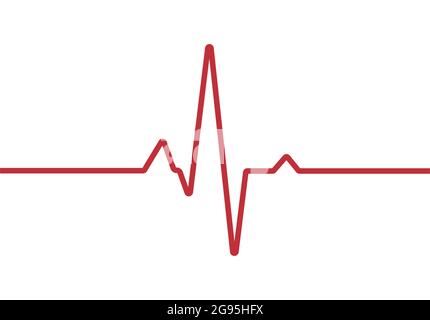 Polso cardiaco, una linea, segno del cardiogramma, battito cardiaco - illustrazione vettoriale Illustrazione Vettoriale