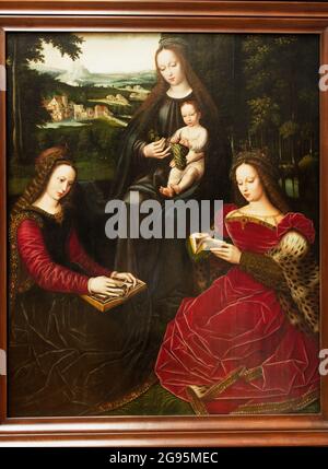 La Vierge et l'Enfant entre sainte Catherine et sainte Barbe vers 1530-1532 Foto Stock