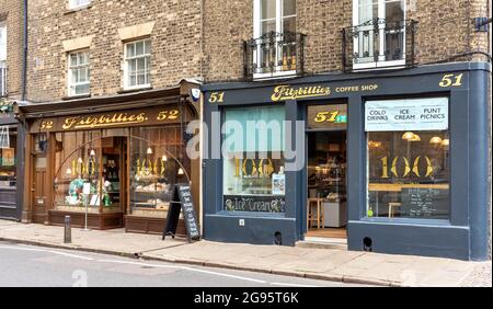 CAMBRIDGE ENGLAND TRUMPINGTON STREET, CAFFETTERIA FITZBILLIES E PANINI CHELSEA Foto Stock