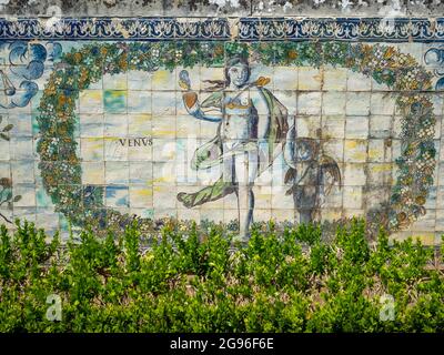 Fronteira Palace piastrelle da giardino con un'allegoria al pianeta Venere Foto Stock