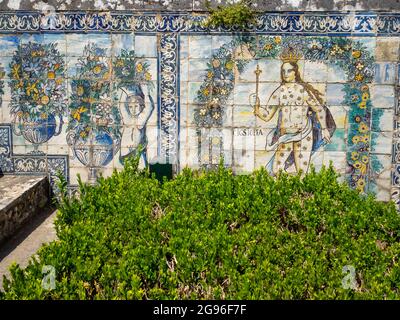 Fronteira Palace piastrelle da giardino con un'allegoria di Cassiopeia Foto Stock