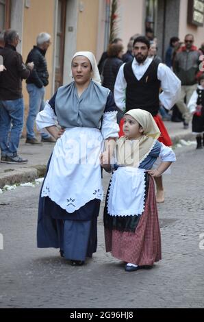 Processione religiosa di Sant'Antioco, Sardegna Foto Stock