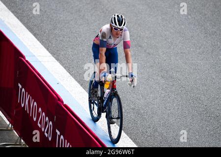 Shizuoka, Giappone. 24 luglio 2021. Geraint Thomas (GBR) Ciclismo : la corsa di strada degli uomini durante i Giochi Olimpici di Tokyo 2020 al circuito Internazionale di Fuji a Shizuoka, Giappone . Credit: Shutaro Mochizuki/AFLO/Alamy Live News Foto Stock