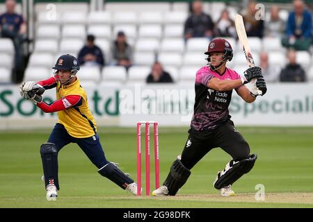 Will Smeed in batting per Somerset durante Essex Eagles vs Somerset, Vitality Blast T20 Cricket al Cloudfm County Ground il 29 giugno 2021 Foto Stock