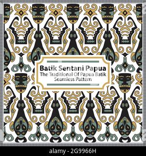 Sentani batik Motif è un motivo batik che proviene da Sentani, distretto di Jayapura. I motivi batik presentano generalmente scanalature circolari come i log con ON Illustrazione Vettoriale