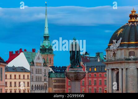 La famosa piazza Birger Jarl Borg sull'isola di Galma Stan. Stoccolma. Svezia. Foto Stock