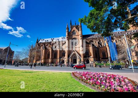 SYDNEY - 19 AGOSTO 2018: Cattedrale di St Mary a Hyde Park Foto Stock