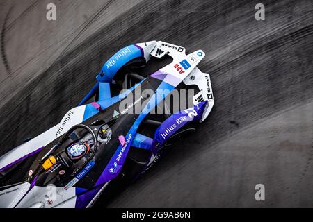 27 Dennis Jake (gbr), BMW i Andretti Motorsport, BMW IFE.21, azione durante l'ePrix di Londra 2021, 7° incontro del Campionato del mondo di Formula e 2020-21, sull'Excel Londra dal 24 al 25 luglio, a Londra, Regno Unito - Photo Germain Hazard / DPPI Foto Stock