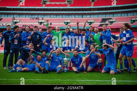 Buildbase fa Vase 2020/21 Final, Binfield contro Warrington Rylands, Wembley Stadium, sabato 22 maggio 2021 Foto Stock