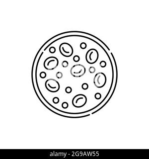Icona del colore della linea di glucosio nel sangue. Diabete. Concetto di formula chimica strutturale. Stile di vita vegano. Tratto modificabile. Illustrazione Vettoriale