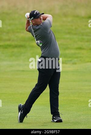 England's Callum Shinkwin durante il quarto giorno del Cazoo Wales Open al Celtic Manor Resort di Newport, Galles. Data immagine: Domenica 25 luglio 2021. Foto Stock