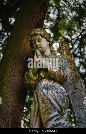 Cimitero con ornamenti vittoriani Foto Stock