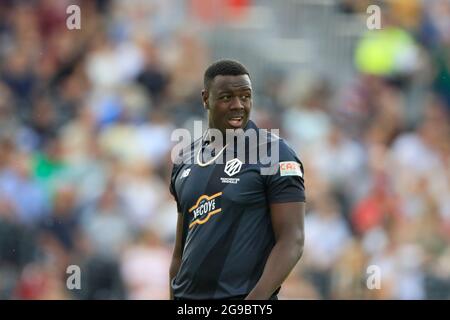 Manchester, Regno Unito. 25 luglio 2021. Carlos Braithwaite di Manchester Originals a Manchester, Regno Unito, il 7/25/2021. (Foto di Conor Molloy/News Images/Sipa USA) Credit: Sipa USA/Alamy Live News Foto Stock