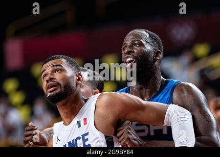 Tokyo, Giappone. 25 luglio 2021. Giochi Olimpici: Partita di basket tra Francia e Stati Uniti alla Saitama Super Arena. © ABEL F. ROS / Alamy Live News Foto Stock