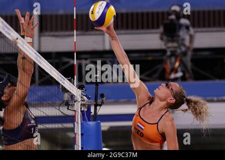 TOKYO, GIAPPONE - LUGLIO 25: Sanne Keizer dei Paesi Bassi in competizione sul Preliminary delle Donne - Pool B durante i Giochi Olimpici di Tokyo 2020 al Parco di Shiokaze il 25 Luglio 2021 a Tokyo, Giappone (Foto di PIM Waslander/Orange Pictures) NOCNSF Foto Stock