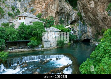 Il Blagaj Tekke a Blagaj, Bosnia-Erzegovina Foto Stock