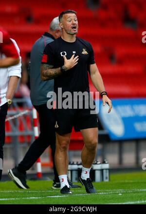 Doncaster, Inghilterra, 23 luglio 2021. Durante la partita pre-stagione amichevole al Keepmoat Stadium, Doncaster. L'immagine di credito dovrebbe essere: Lynne Cameron / Sportimage Foto Stock