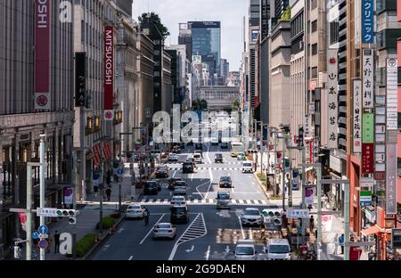 Una vista generale di Tokyo durante i Giochi Olimpici di Tokyo 2020 in Giappone. Data immagine: Lunedì 26 luglio 2021. Foto Stock