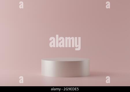 rendering 3d del podio cerchio chiaro su sfondo pastello. Sfondo astratto con piedistallo rotondo. Tavola vuota per mostrare il prodotto Foto Stock
