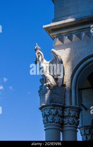 Vista del particolare del Castello di Miramare, Trieste, Italia Foto Stock