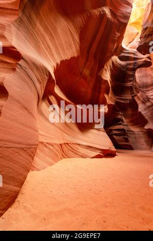 Antelope Canyon 2013 a Page Arizona. Luci e ombre arancioni Foto Stock