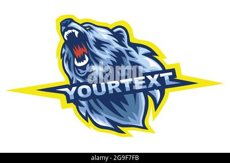 Polar Bear Sport Mascot Vector con logo Illustrazione Vettoriale