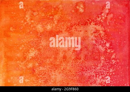 caldo rosso astratto acquerello sfondo tessitura fatta a mano Foto Stock