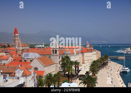 Trogir paesaggio urbano in Croazia. Skyline di Trogir, Croazia. Foto Stock