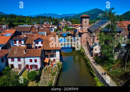 Francia, Pirenei Atlantici (64), Paesi Baschi, Saint-Jean-Pied-de-Port Foto Stock