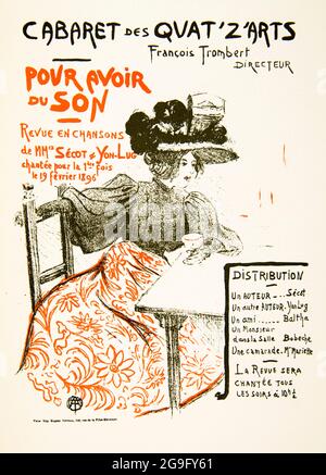Henri de Toulouse-Lautrec, pour Aveir du Son, Cabaret Revue, copertina del programma, stampa, 1896 Foto Stock