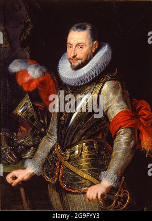 Ambrogio Spinola Doria, 1° Marchese di Los Balbases (1569-1630), Comandante militare spagnolo, ritratto dello Studio di Peter Paul Rubens, circa 1630 Foto Stock