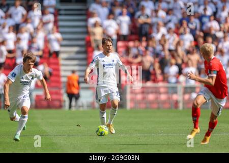 Copenaghen, Danimarca. 25 luglio 2021. Peter Ankersen (22) del FC Copenhagen visto durante la partita 3F Superliga tra il FC Copenhagen e Silkeborg IF a Parken a Copenhagen. (Foto: Gonzales Photo - Rune Mathiesen). Foto Stock