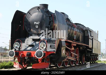 Locomotiva PT47, treno a vapore, vecchio treno a vapore, Skarżysko-Kamienna, Foto Stock