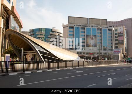 Ingresso alla stazione della metropolitana al Fahidi , Dubai, Emirati Arabi Uniti Foto Stock