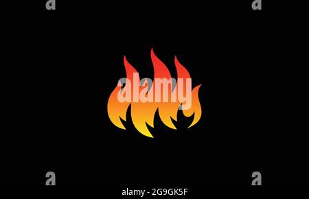 Impostare il logo Fire. Immagine vettoriale dell'icona del logo Fire Flame Illustrazione Vettoriale