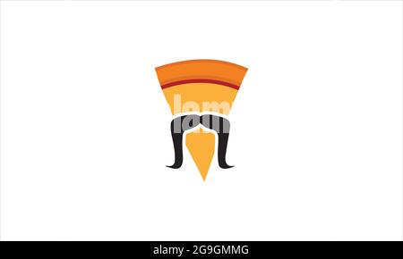 Modello di disegno del logo dei baffi per pizza simbolo di illustrazione vettoriale Illustrazione Vettoriale