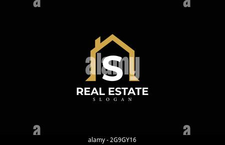 Alphabet S Real Estate Monogram Vector Logo Design, lettera S Casa icona modello Illustrazione Vettoriale