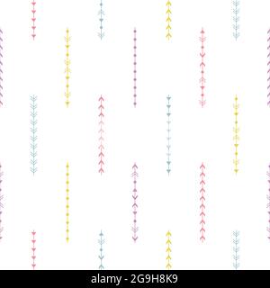 Pattern vettoriale senza giunture con elementi geometrici boho. Illustrazione Vettoriale