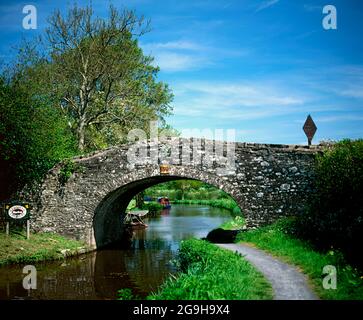 Ponte sul Monboccuthshire e sul canale di Brecon. Llanfrynach vicino a Brecon, Powys Wales. Foto Stock