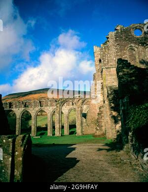 Priorato di Llanthony, vale di Ewyas, Black Mountains, Parco Nazionale di Brecon Beacons, costruito nel 1180 1230 dai Fratelli Augustinain. Foto Stock