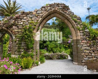 Tresco Abbey Gardens, Tresco, Isles of Scilly, Cornovaglia, Inghilterra, REGNO UNITO. Foto Stock